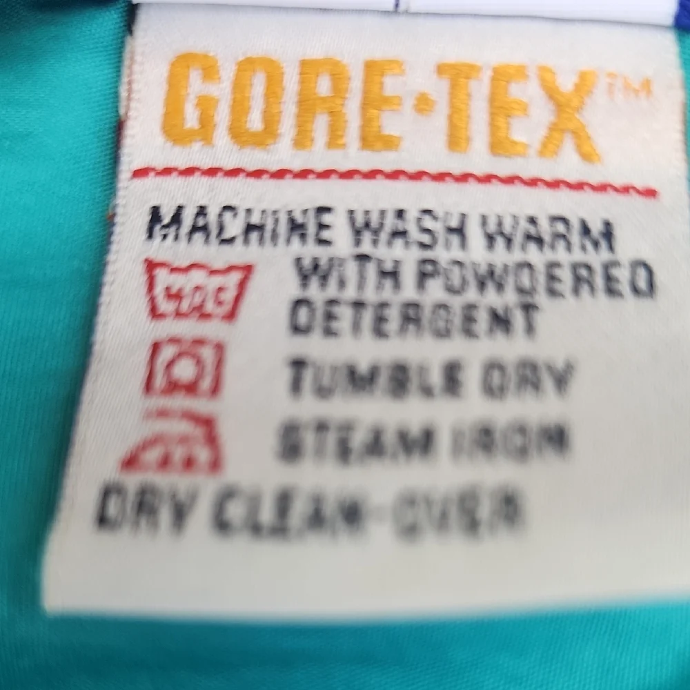 Vtg Made In USA North Face Gortex Red, Blue, Teal Colorblock Pullover‎ Anorak